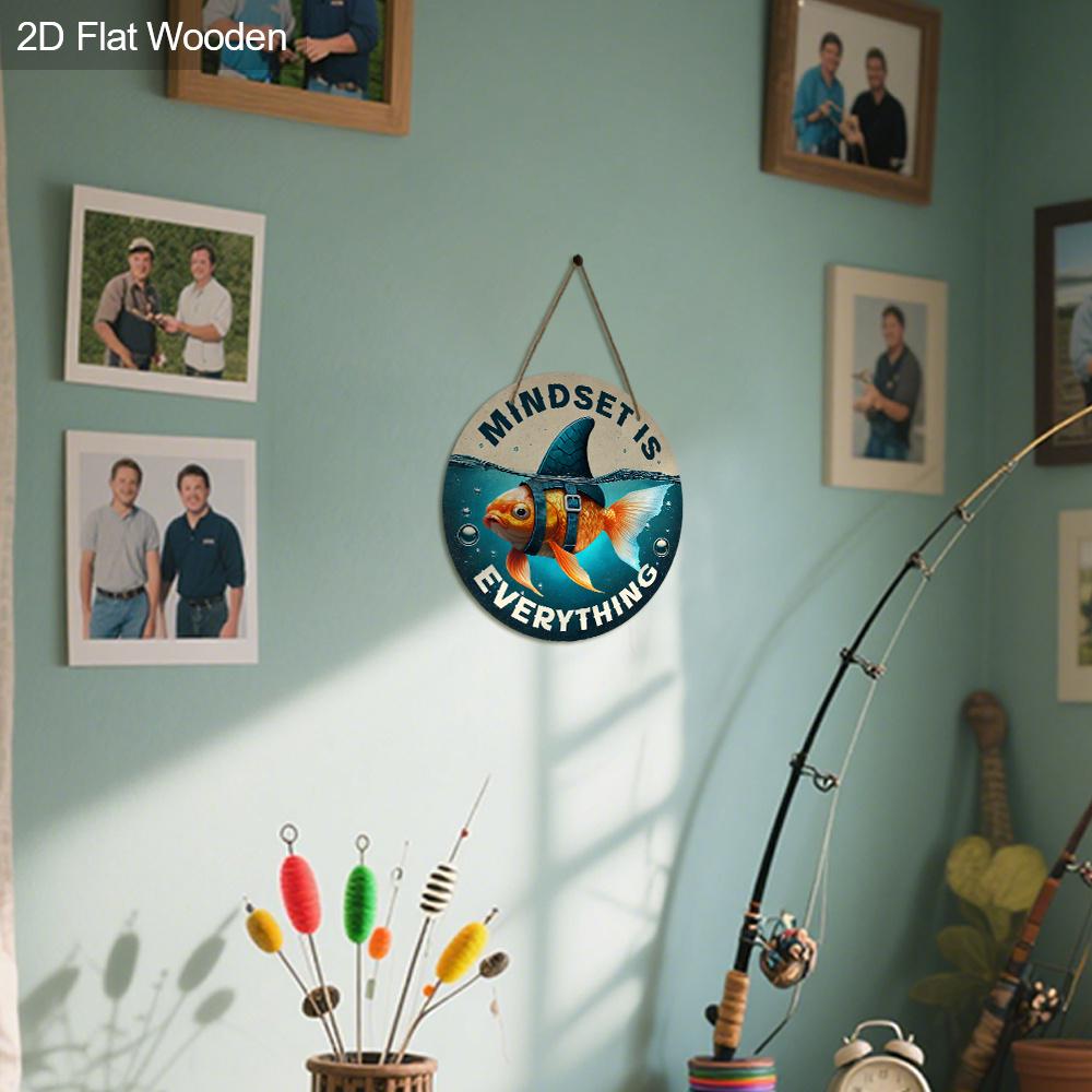 2D Flat Creative Wooden Sign with Breaking The Mindset - Unique Decorative Plaque for Outdoor, Indoor, Office Decor - Ideal Gift for Friend