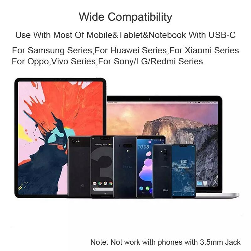 High Quality Full Compatible New Type-C Headphones Earphone Hands-free Headset for iPhone 15 USB C Wired Earphone