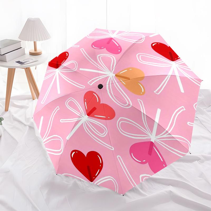 1pc Heart Lollipop Pattern Umbrella with Plastic Handle,Suitable for All Seasons Home Travel Outdoor Umbrellaptys31028