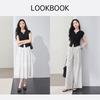 Pinch pleat waist cinching V-neck small fly sleeve short sleeved T-shirt
