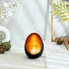 Ornamental Iron Tea Light|Stylish|for Indoors & Outdoors Décor|Oval Shape (Black with Gold Texture),Incandescent
