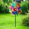 Plastic Windmill Easy Installation Garden Pinwheels Kids Toys Wind Spinner  Home