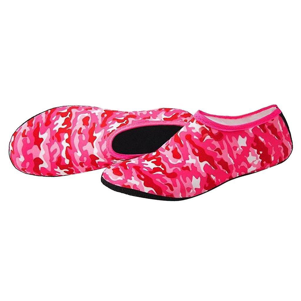 Soft Water Shoes Stretchy  Socks Yoga Swim Shoe Dive Sock Camo Red XS