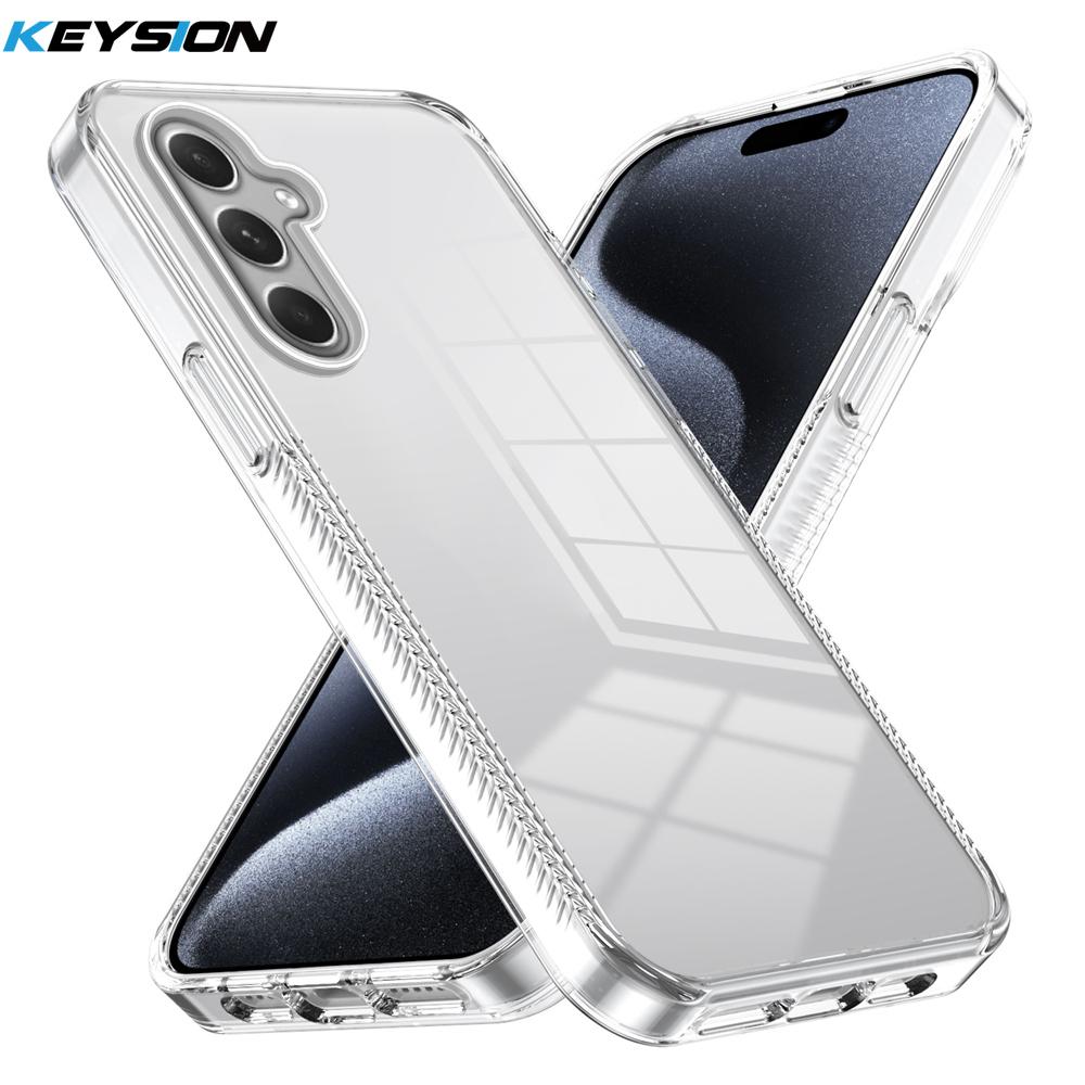 

KEYSION Прозрачный чехол для телефона для Samsung A55 5G A35 A25 ТПУ+ПК Нескользящий HD Прозрачный Ударопрочный Чехол для телефона для Galaxy A15 A05S for Samsung A55 5G чистый
