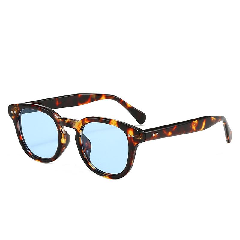  New Ins Popular Fashion Square Candy Color Sunglasses Women Blue Vintage Rivets Men Shades UV400