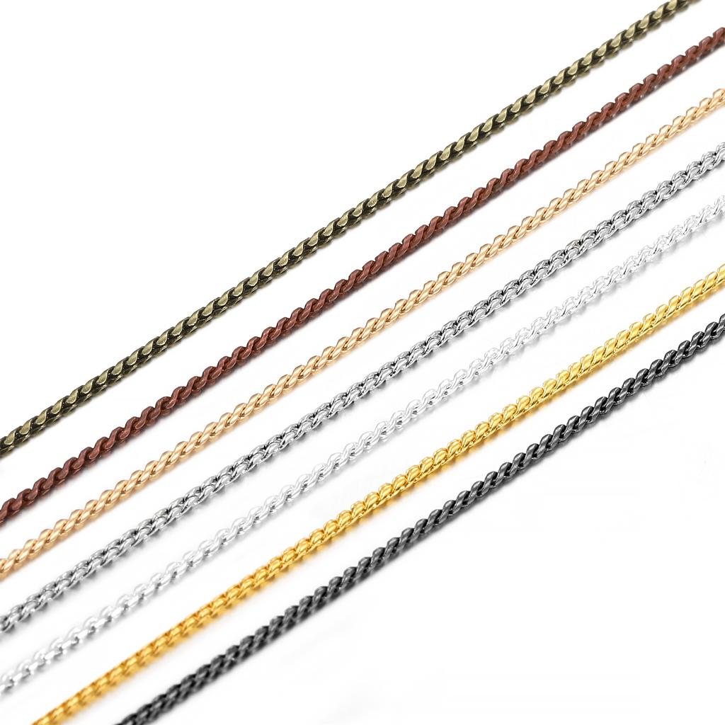 5M/Lot 1MM Rhodium Color Necklace Chains Red Copper Snake Chain Handmade For DIY Jewelry Making Findings Materials Supplies