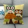 Cartoon Owl Series Digital Printing Short Plush Pillow Covers Decorative for Car Sofa Office Cushion Cover Home Goods
