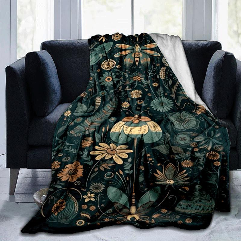 

1pc Butterfly Printing Lightweight Flannel Blanket, Comfortable and Warm Blanket, for Camping Sofa Bed and Couch Office, Gift 100x150cm