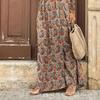 Lång klänning för kvinnor Summer Beach Bohemian Klänningar Vestido Casual Robe Kvinnliga Kläder Y2K Blommig kjol Elegant Maxiklänning
