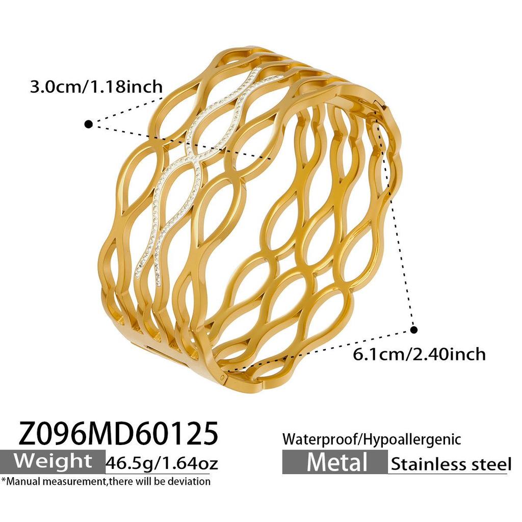 18k Gold-Plated Geometric Mesh Buckle Bracelet - Chic European & American Designer Fashion