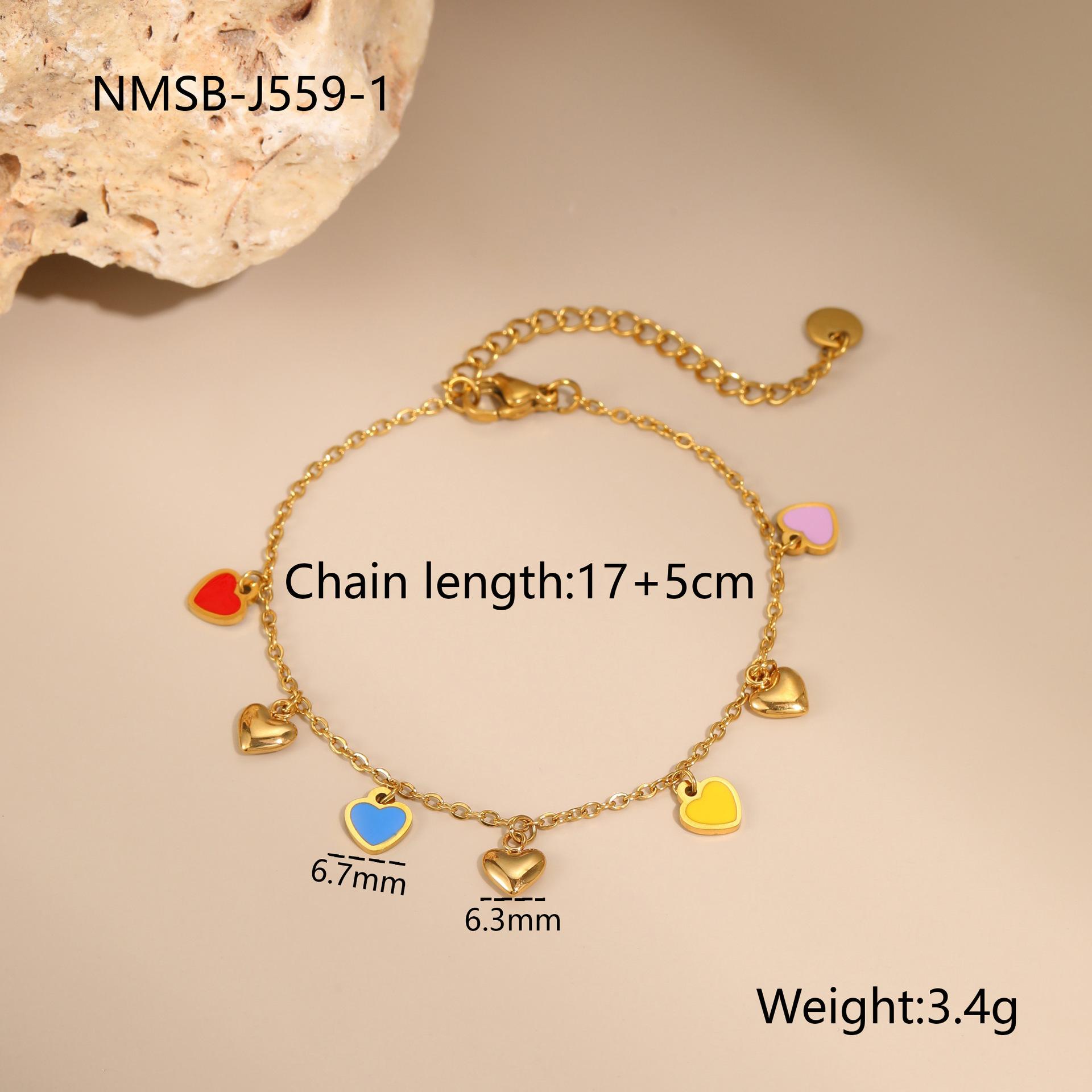 GEMCHIC Women s Colorful Enamel Heart Stainless Steel Bracelet Durable Fashion Jewelry