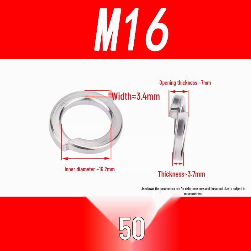 Stainless Steel Spring Washer M3-M16 Elastic Metal Washer Set