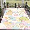 Custom Name Sumikko Gurashi Crystal Velvet Floor Rug Personalized Text Soft Carpet Home Decor