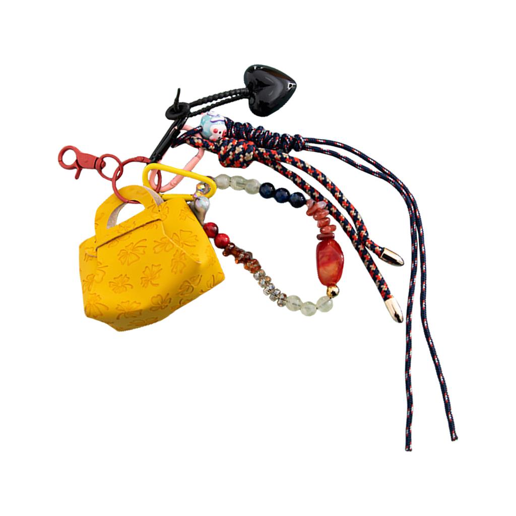 Stylish PU Leather Coin Purse Keychain with Handwoven Lanyard Handmade Keyring Bag Accessories for Urban Men and Women