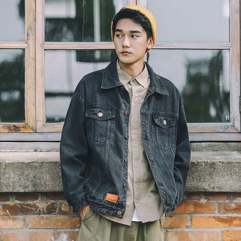 

Модная брендовая черная джинсовая куртка мужская свободная и универсальная куртка большого размера Fat Plus Fat и увеличенный деним 5XL чёрный