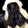 Høst og vinter imitert pelsfrakk kort kvinner pluss bomull tykk skinnfrakk med fuskepelskrage svart skinnfrakk til kvinner