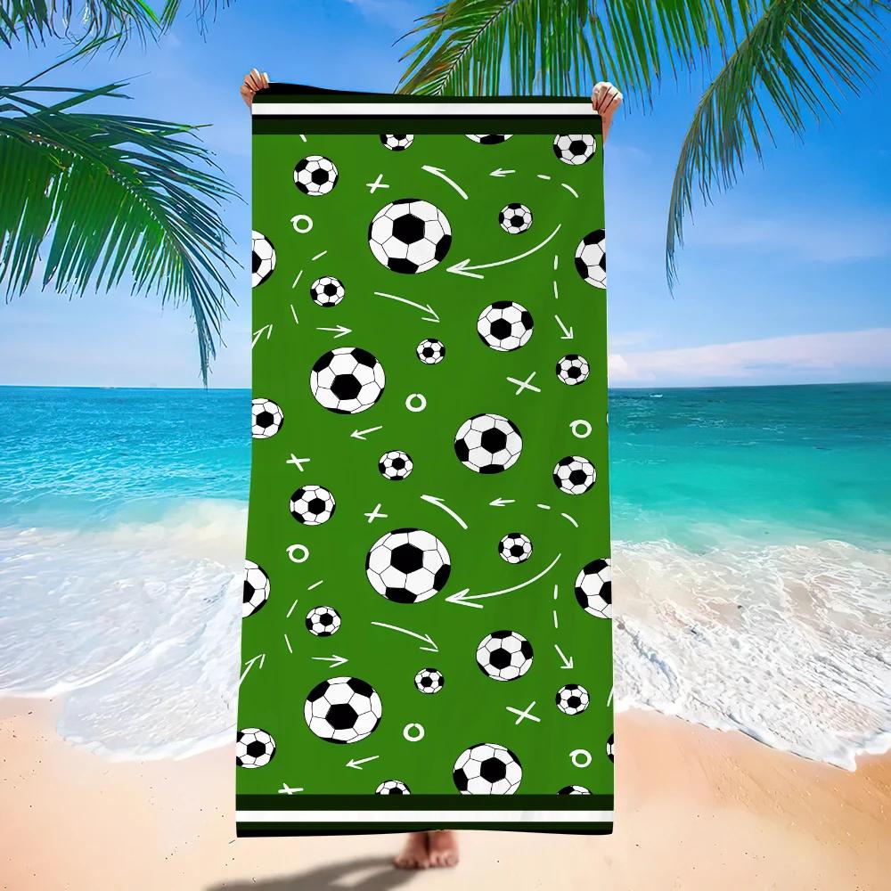 New Football Beach Towel Soccer Themed Microfiber Bath Towel for Adults Seaside Quick Dry Towel