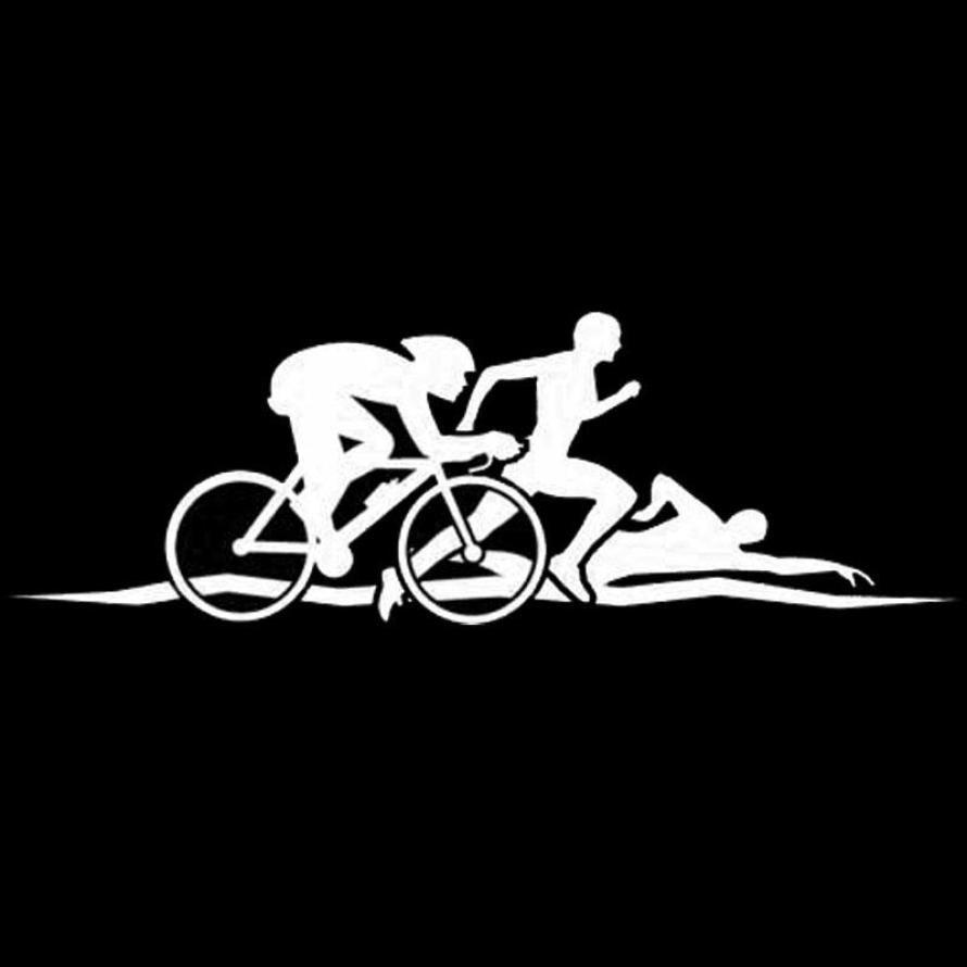 15.5cm*5.3cm Yaratıcı Kişilik Triatlon Komik Vücut Araba Çıkartmaları Dekal Araba Dekoratif
