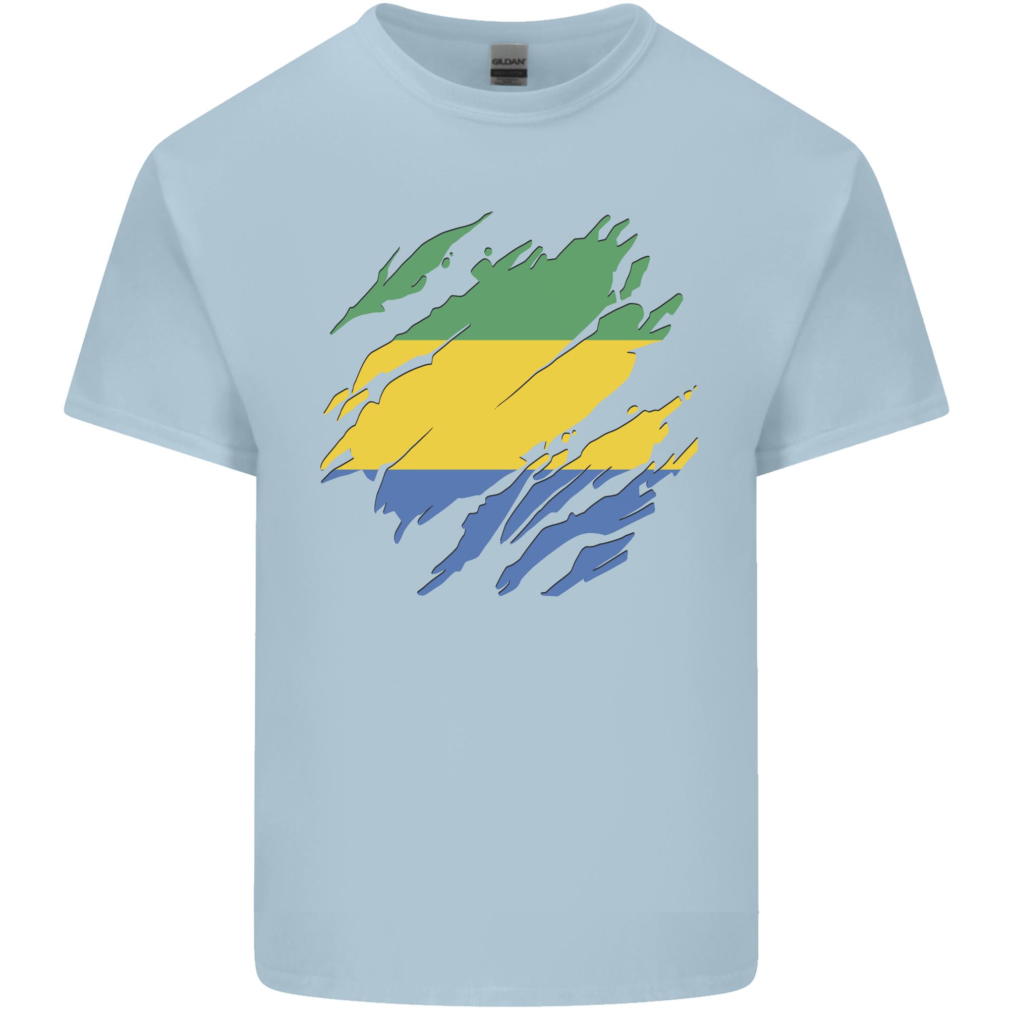 Torn Gabon Flag Gabonese Day Football Unisexs Light Cotton TShirt S