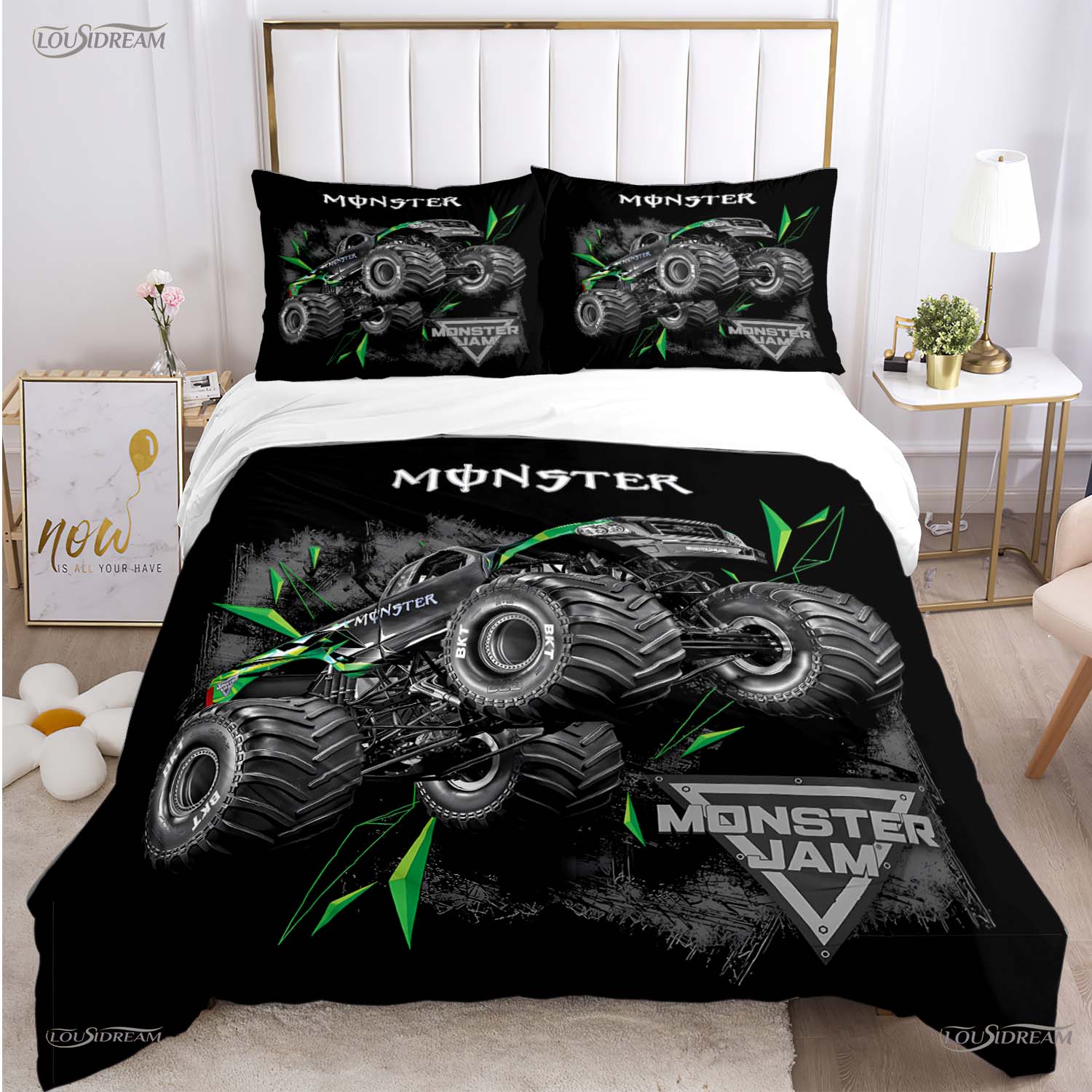 

Monster Jam Truck Casal All Season Duvet Cover Comforter Bedding Set Soft Quilt Cover And Pillowcases Single/Double/Queen/King EU Twin 135x200cm