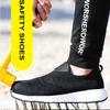 Steel Toe Anti-Puncture Men's Safety Shoes Summer Lightweight Breathable Work Safety Shoes Men Women Work Sneakers