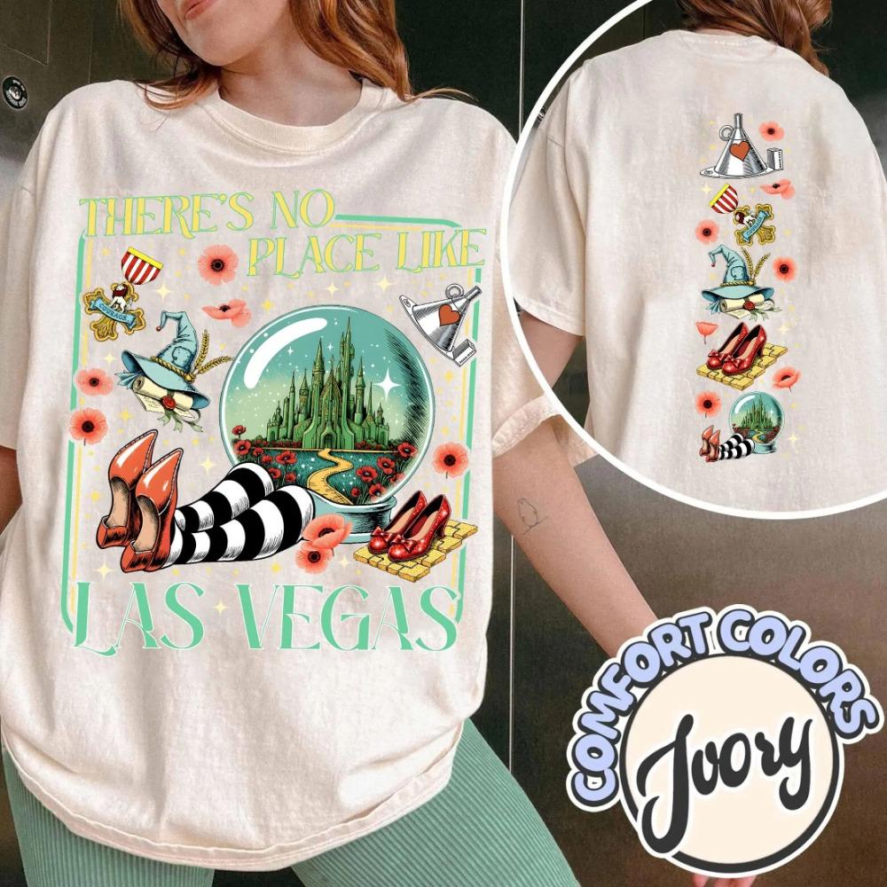 Magical Wizard Embroidered Pattern T-Shirt Meeting of The Wizard and The Yellow Brick Road Classic Literature T-Shirt