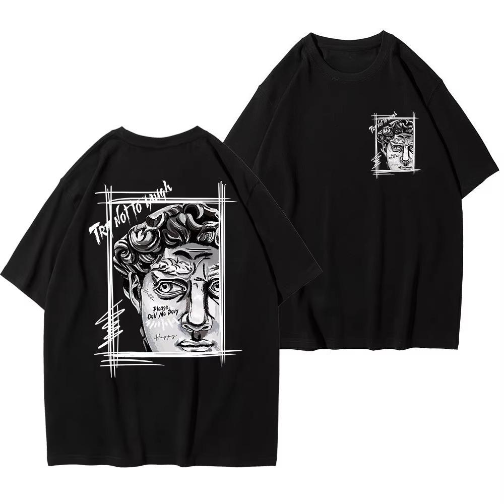 

Motorcycle 2025 Creative Sculpture Expression Text Design Men s Cotton New T-Shirt Fashion Loose Summer New Top 4XL