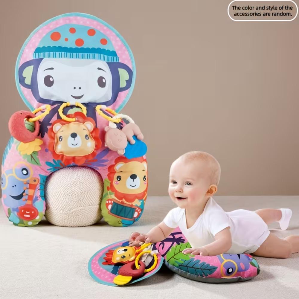 2-in-1 Baby Bauchlage Kissen Spielmatte Frühe Taktile Spielzeuge für Säuglinge Rutschfestes Baby Stützkissen Geschenke für Neugeborene Kleine Jungen Mädchen