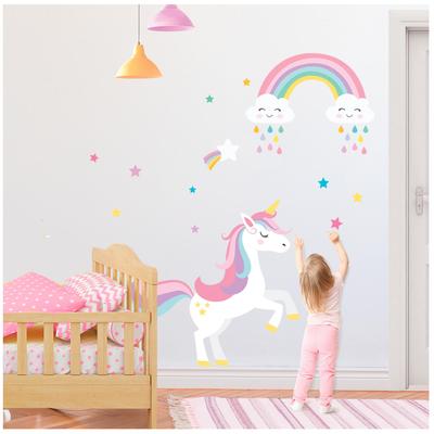[R3451] - Giant Sticker 'Licorne My Unicorn' Multicolored Pink - 268x142 Cm