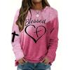Plus Size - Plus Size - New Product: Women'S Blessed Heart Long-Sleeve Printed Round-Neck T-Shirt