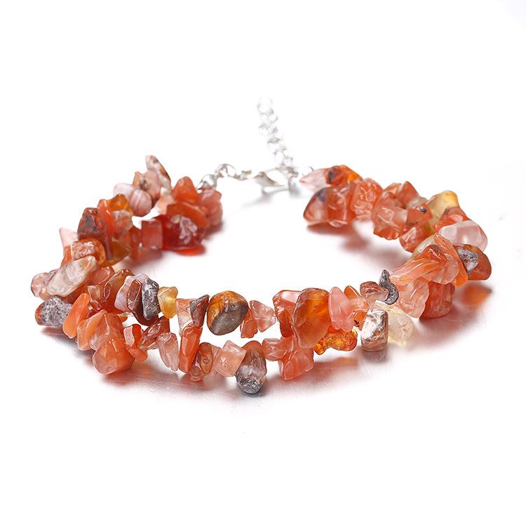 Hand Wear Natural Crystal Agate Gravel Amethyst Double Layer Bracelet Bracelet B17 pure natural