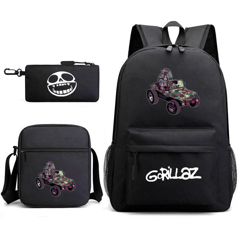 British virtual band trend heat transfer, primary and secondary school students schoolbag Gorillaz children's starry sky three-piece set, teenagers