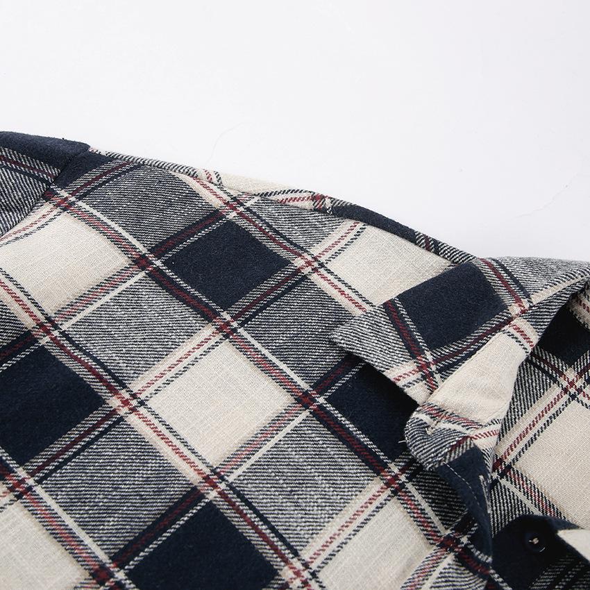 Зимние модели клетчатая рубашка с длинными рукавами свободная повседневная рубашка — фото 12