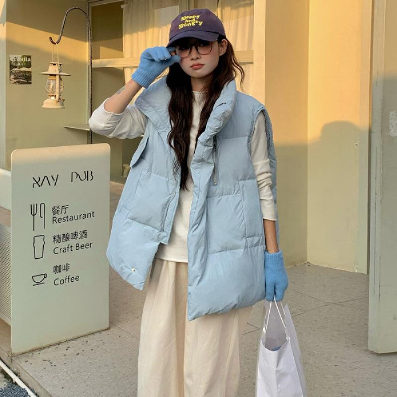 Candy Color Latest Large Size Slimming Korean Style Layered Thick Cotton Vest for Women