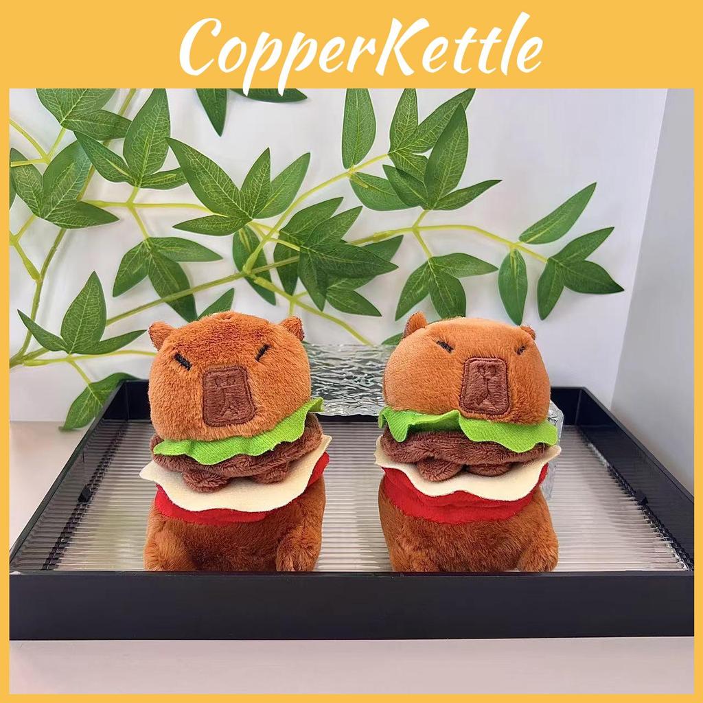 Unique Capybara Hamburger Plush Toy Keyring Perfect Size For Backpack And Accessories Bag