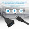 1M Socket Cable USB 3.0 Auto Car Mount Male to Female Extension Cord Dashboard Panel Square Audio L