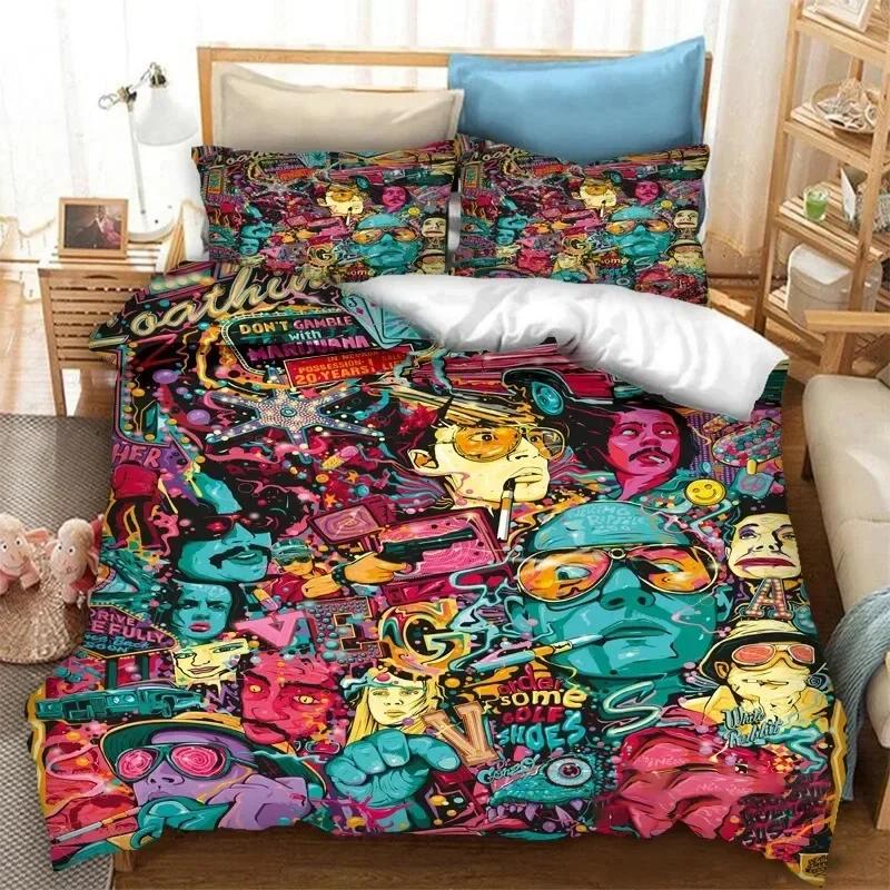 3D Fear and Loathing in Las Vegas Bedding Set Duvet Cover Sheet Printed Pillowcase Bed Full Queen King Size Comforter Bedroom
