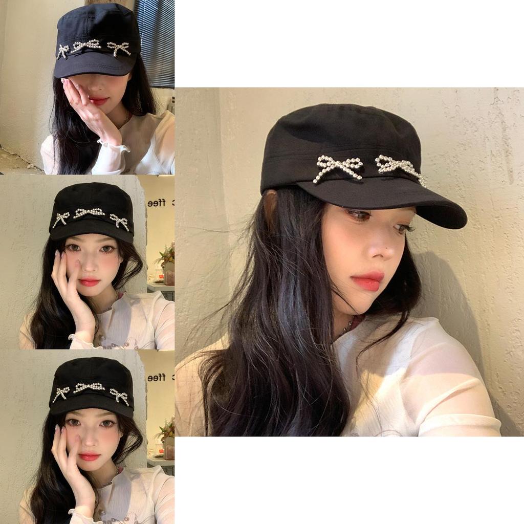 Trendy Black Vintage Bowknot Duckbill Hat For Women Perfect For Casual Spring Outings Summer