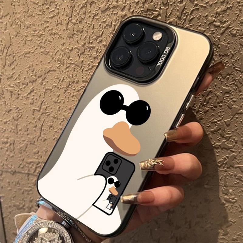 Cute Duck Brief Painting Phone Case For  Redmi 12C 13C Redmi Note 13 12 Pro Plus  5G 4G 12S 11S 10S 10 Plating Matte Cover