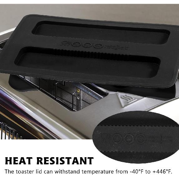 2Pcs Toaster Cover 2 Slice Silicone Toaster Dust Covers Black Bread Machine Cover Silicone Toaster Lid Bread Maker Top Cover Sandwich Machine Part