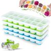 1pc Silicone Ice Cube Mold for Household Use, with a 14 Grid Square Soft Bottom Ice Mold and Cover,easy To Demold Ice Making Box