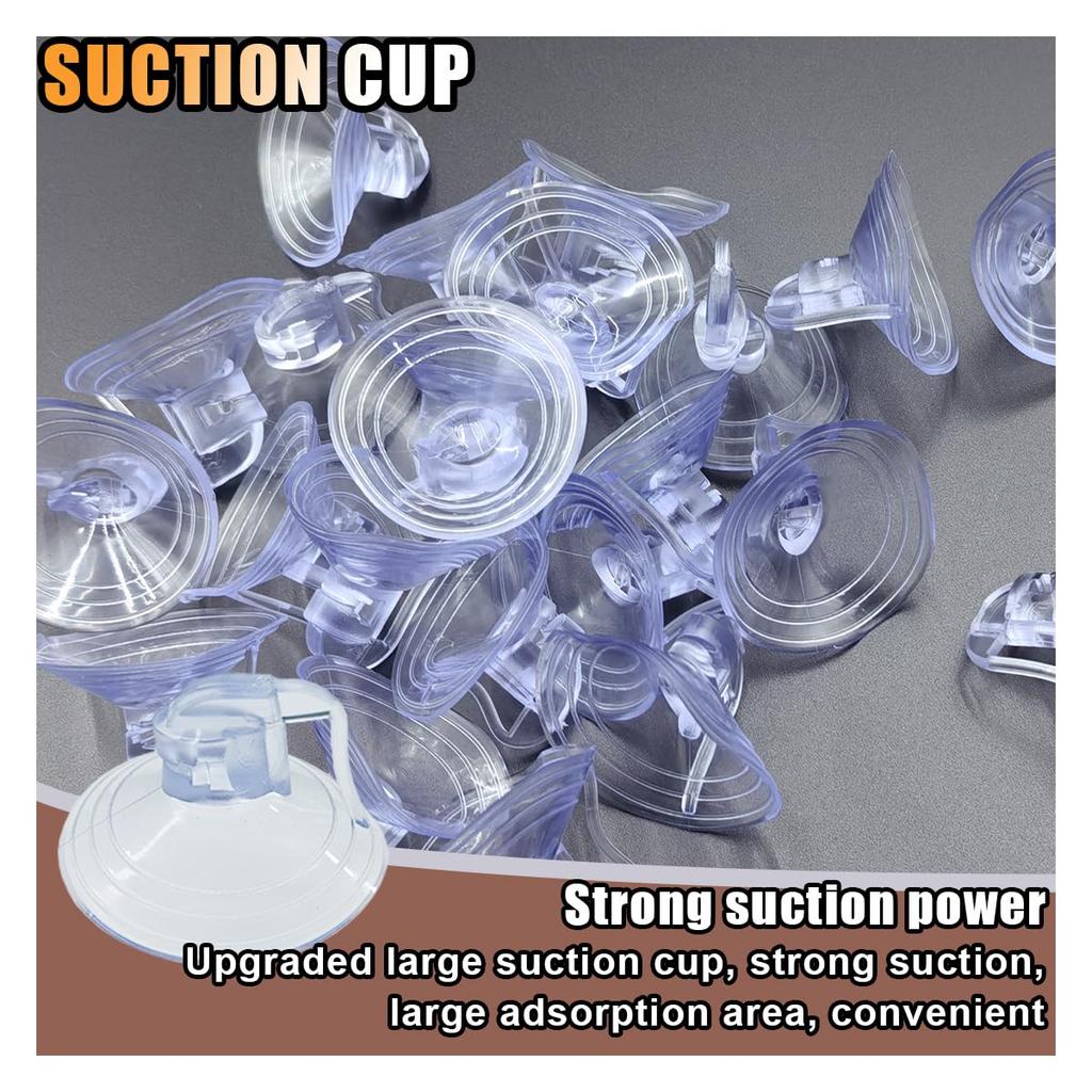 Glass Windshield Sunshade Suction Cup,PVC Window Shade Suction Cup,Pull Ring Sun Visor Hook,24pcs Mini