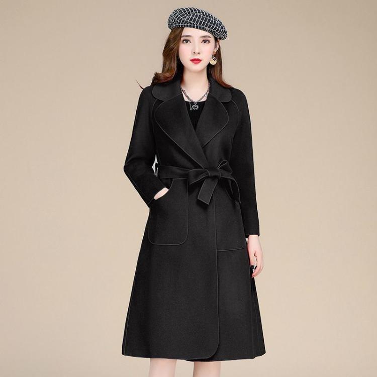 Women's Leisure Long Woolen Coat with Loose Fit, Perfect for Autumn and Winter