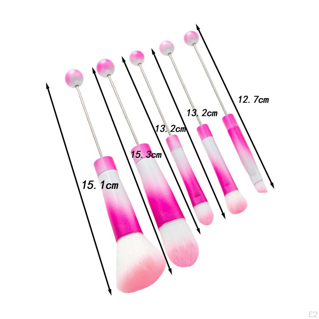 5 Pieces Beaded Eyeshadow Brush Beauty Tool DIY Professional Make Up Kits Cosmetic