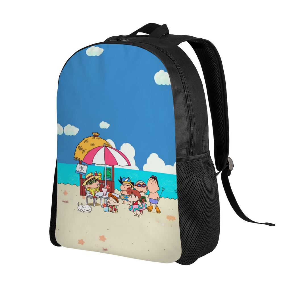 Custom Crayons Shins Chans Backpack Men Women Basic Bookbag for School College Cartoon Bags