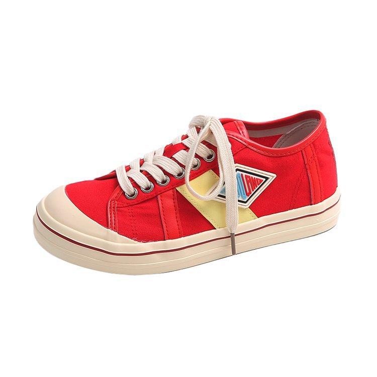 Foreign-style versatile and thin breathable German training canvas shoes for women's 2025 spring and summer new color matching ugly and cute platform