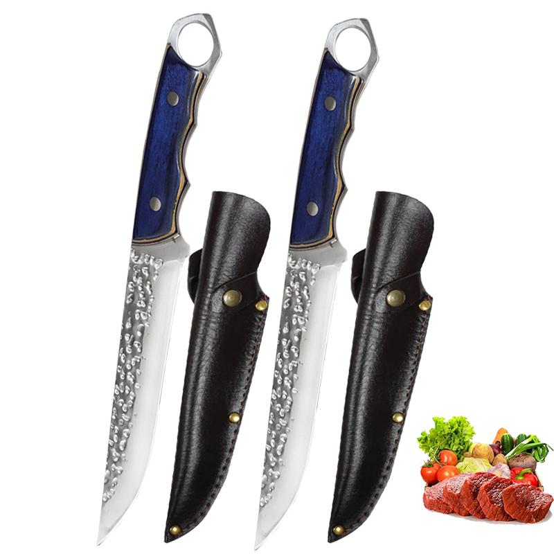 6.5Inch Hand Forged Chef Knife Butcher Boning Knife Wooden Handle Meat Vegetable Cutting Knife Stainless Steel Kitchen Knives