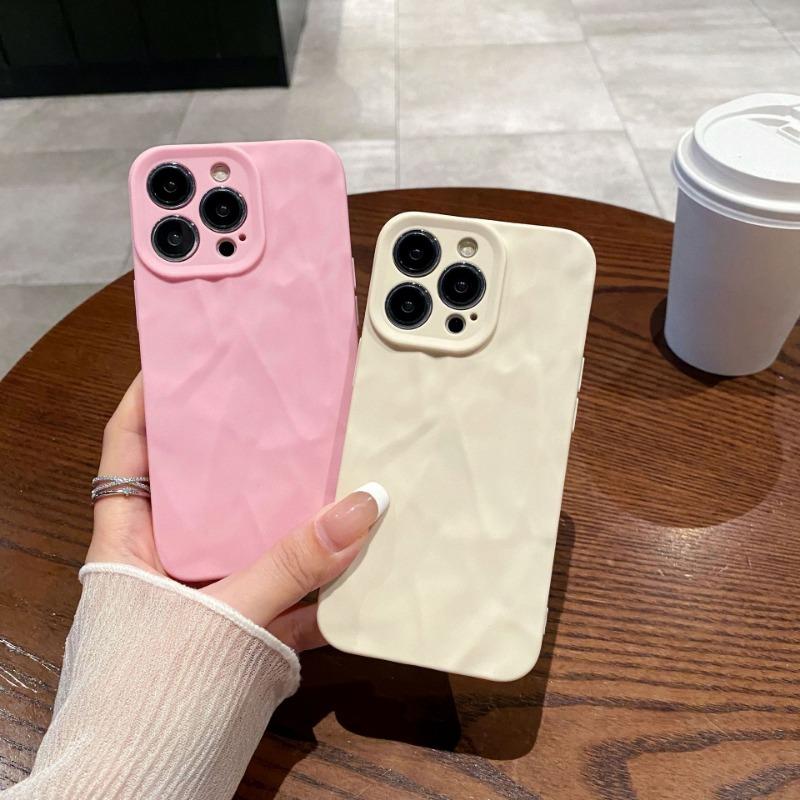 Luxury Wrinkle Matte Soft Silicone Case for iPhone 17 16 15 14 13 12 11 Pro X XR XS Max 7 8 Plus SE Shockproof TPU Full Cover