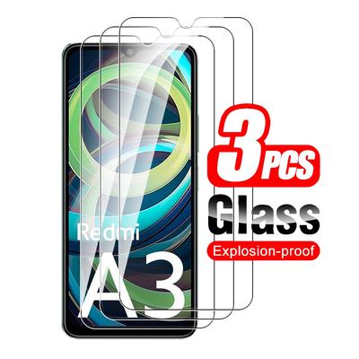 3 ADET HD Şeffaf Şeffaf Ekran Koruyucuları Redmi A3 Tam Ekran Kapağı Koruyucu Cam Filmi için Temperli Cam