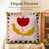 Flower Ins Simple Art Cushion Cover Natural Linen Organic Fabric Double-Sided Printing Sofa Home Decor Gift Pillow Case